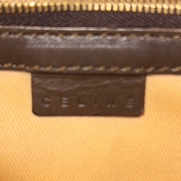 Celine Brown Shoulder Bag with Geometric Pattern - Picture 10 of 13